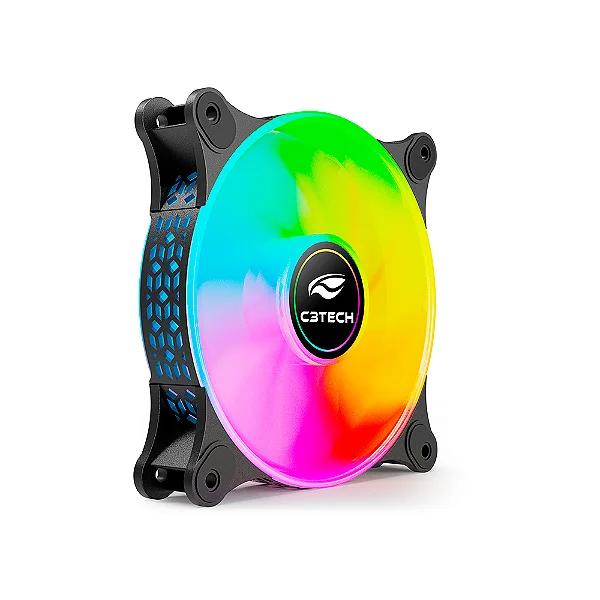 COOLER FAN P/GABINETE 120x120x25 LED RGB F9-L160BKRGB C3 TECH