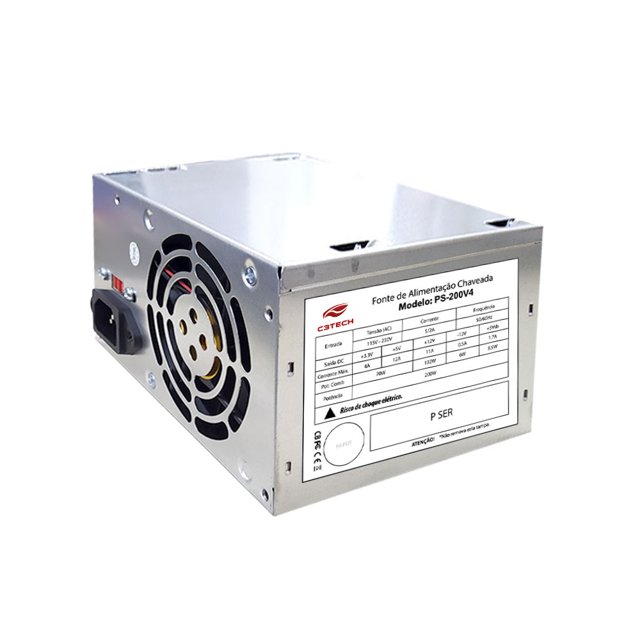 FONTE ATX 200W REAIS SATA PS-200V4 S/CABO C3 TECH