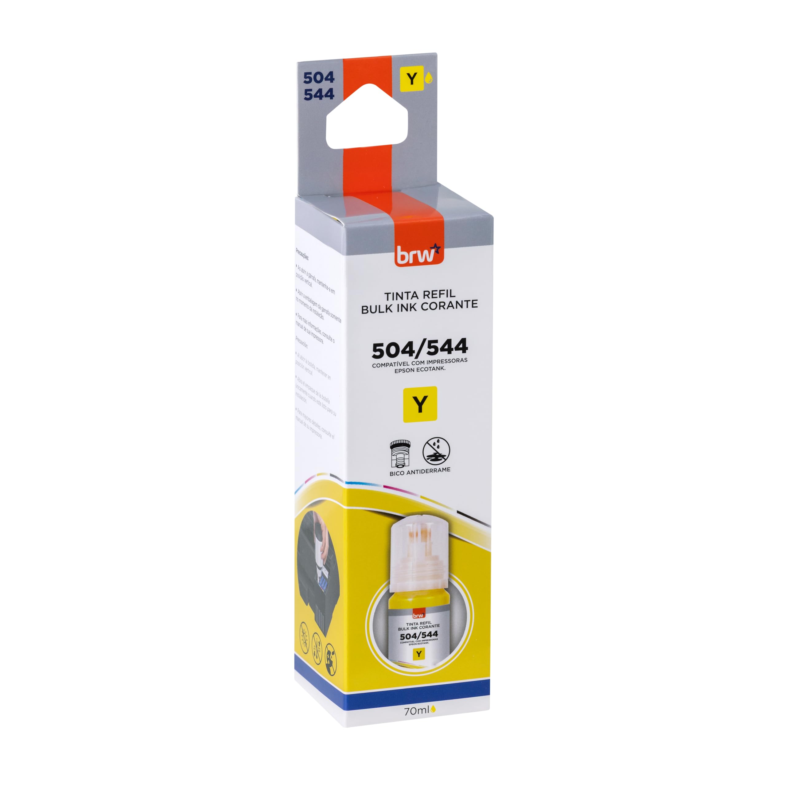 Garrafa de Tinta 544 Yellow 65ml compatível primeira linha
