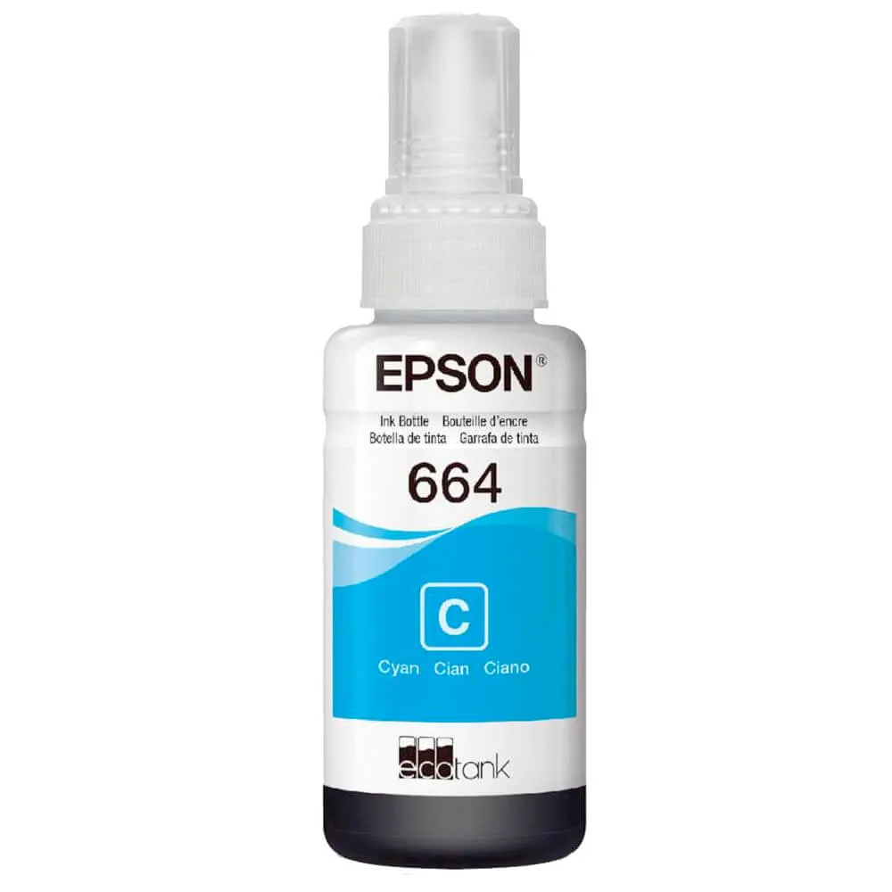GARRAFA DE TINTA T664220-AL CIANO 70 ML EPSON ORIGINAL NACIONAL