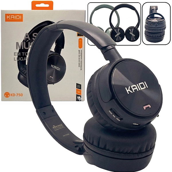 Headphone Bluetooth KD-750 Kaidi - Cinza