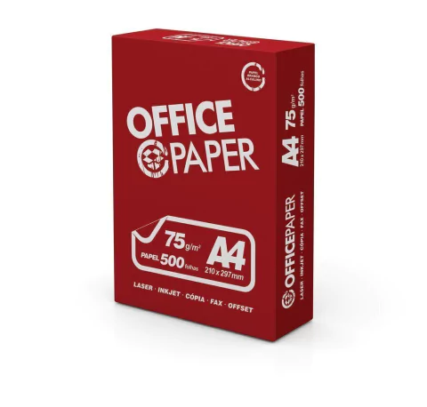 Pacote de papel A4 75G C/500 folhas - Office Paper