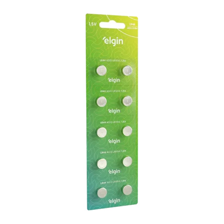 BATERIA ALCALINA 1,5V LR44 EMBALAGEM C/ 2UN ELGIN