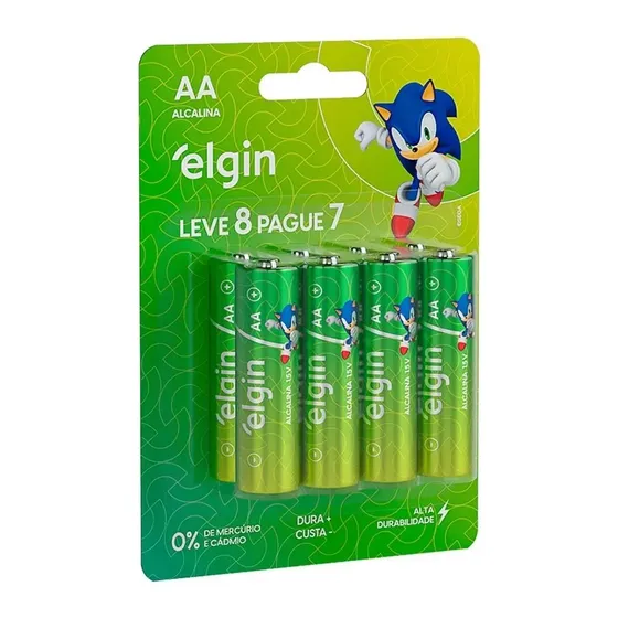 Pilha Alcalina Elgin Energy Aaa C/ 8 Un