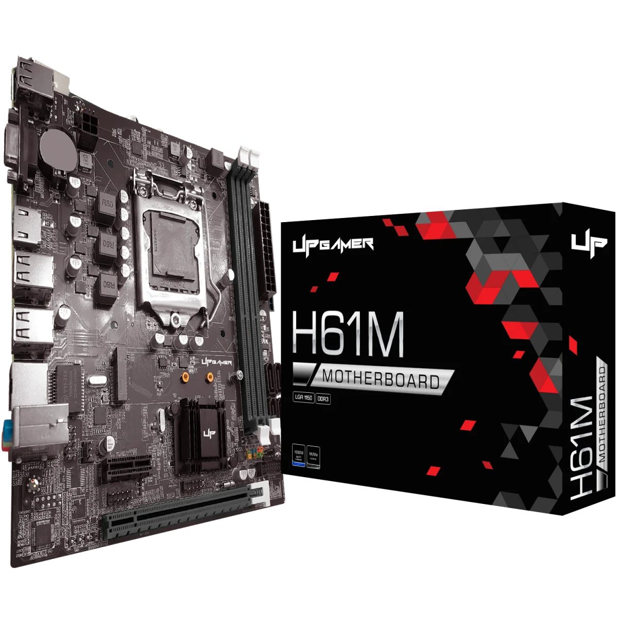 Placa Mãe Up Gamer H61MDR3, Intel LGA 1155, M-ATX, DDR3, M.2 Nvme, UP-H61M