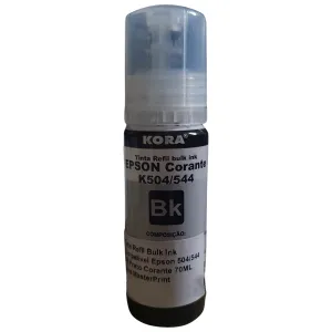 REFIL DE TINTA EPSON 504/544 CORANTE BK 70ML - KORA