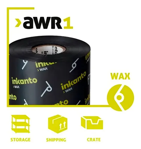Ribbon Cera 110x74 Armor Inkanto Argox Zebra Elgin Cor Da Tinta Preto