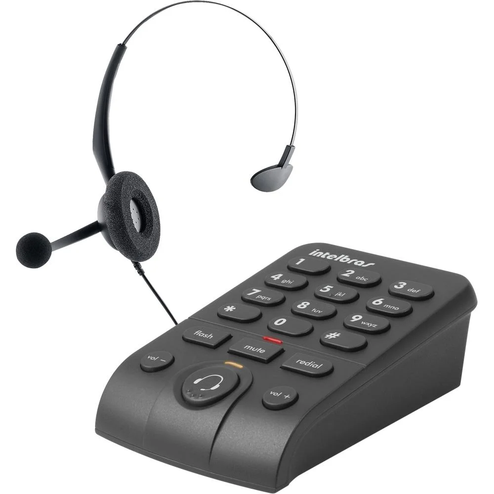 Telefone Intelbras Hsb 40 Headset C/ Base Discadora