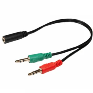 Cabo Adaptador Auxiliar para Fone e Microfone 1 P3 Fêmea x 2 P2 Macho X-Cell XC-ADP-21