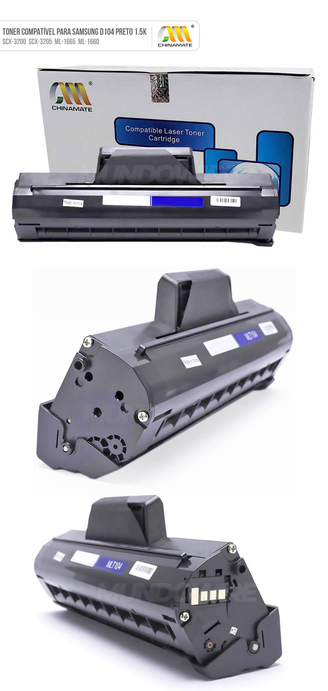 TONER SAMSUNG D104 1.5K - (ML1665/SCX3200) - PREMIUM