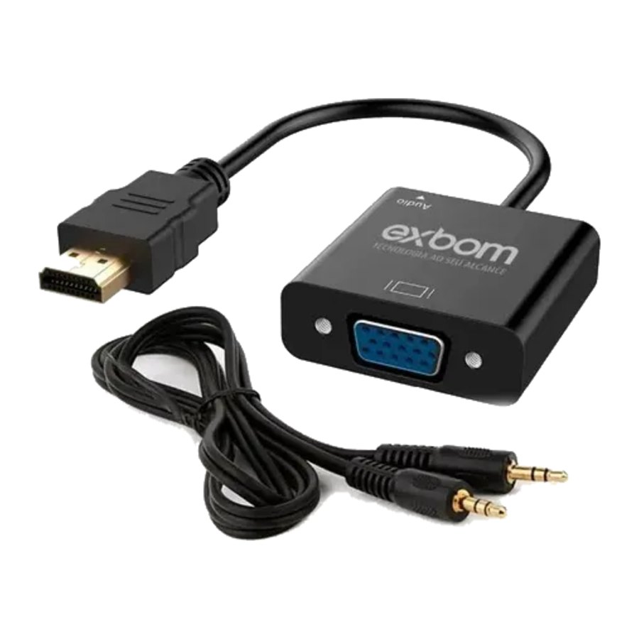 Adaptador Conversor VGA x HDMI c/ áudio