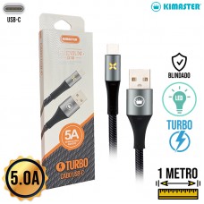 Cabo Tipo C 1m Turbo 20W CB752C Kimaster - Preto