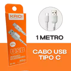CABO TIPO C 1M TURBO KD-28C KAIDI - BRANCO