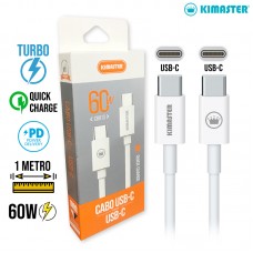 Cabo Tipo C x Lightning 1m PD Turbo CB812 Kimaster - Branco