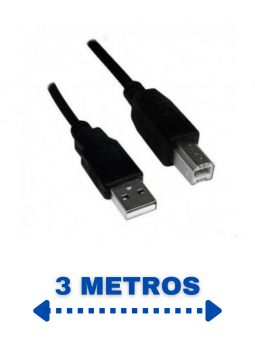 CABO USB 2.0 AM x BM 3,0m PRETO PC-USB3001 PLUS CABLE