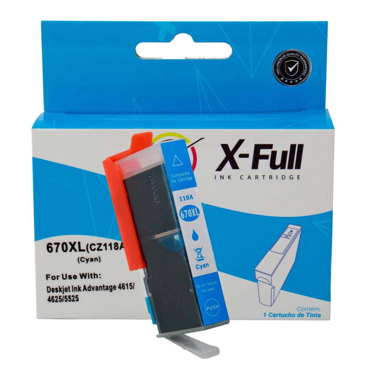 Cartucho Compatível HP 670XL 15ml Cyano - X-Full
