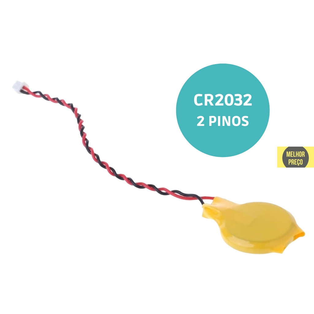 Cmos Bios 3v Cr2032 Placa Mãe Notebook 2 Pinos