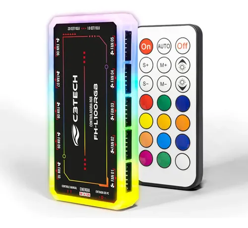 Controladora De Fans Argb 6 Pinos Para Gabinete Gamer C3tech FH-L100